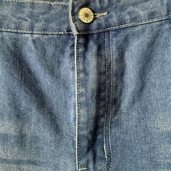 Y2K Wide Leg Cropped Jeans Light Wash Fashion Denim SEE MEASUREMENTS - Picture 3 of 5